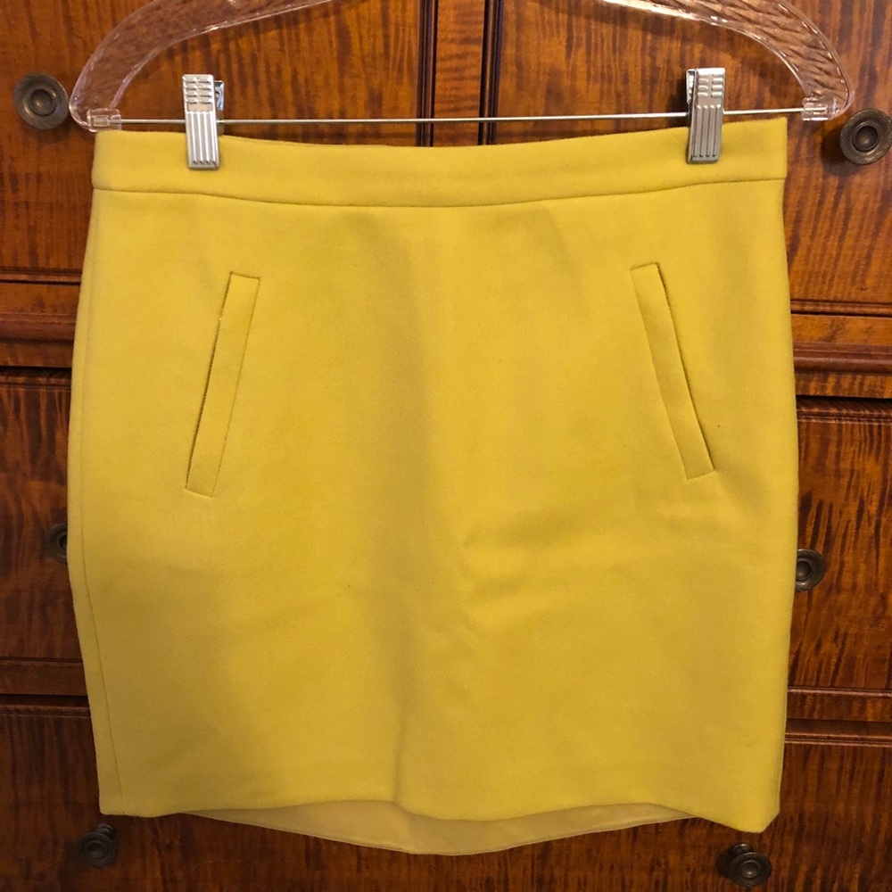 J.Crew Chartreuse Wool Mini-Skirt